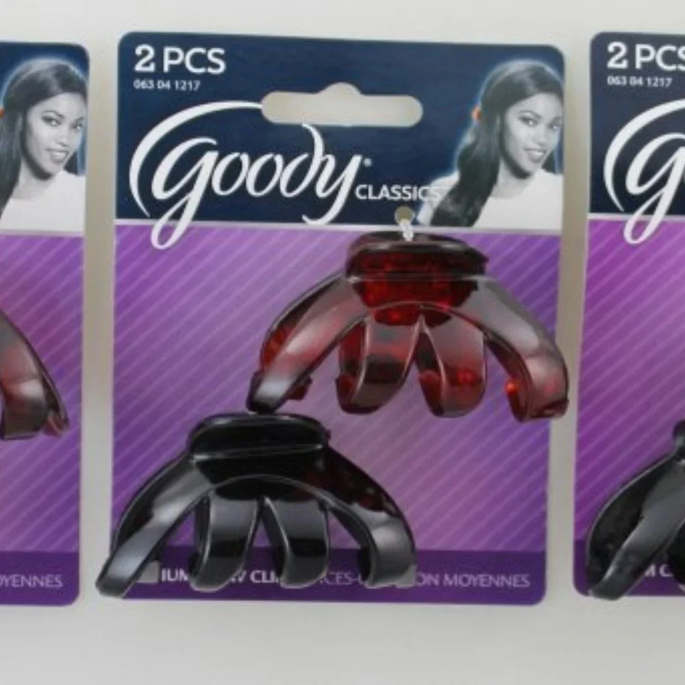 2 Goody Classic Medium Black Tortoise Spider Octopus Plastic Jaw Claw Clips 2.5